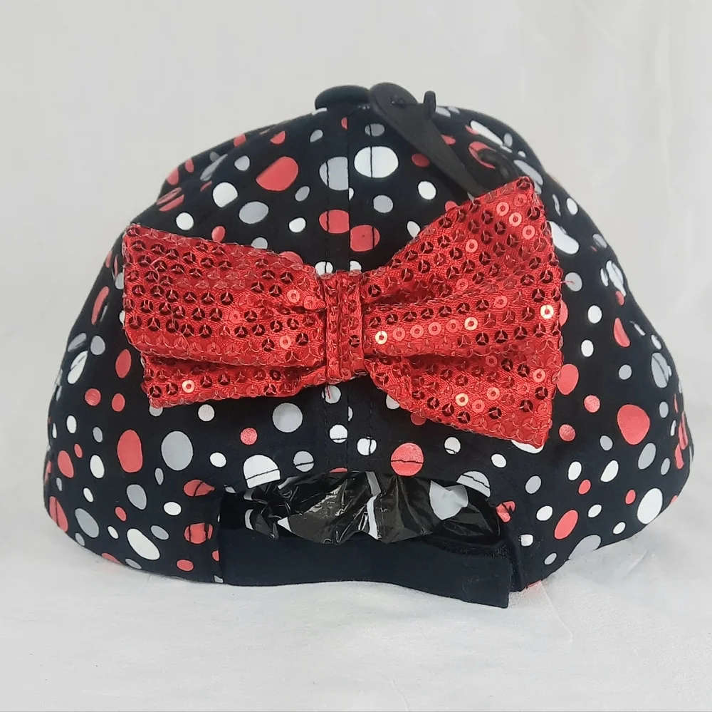 Disney Parks Minnie Mouse Youth Hat Glitter Sequin Bow Always Be You Cap Black